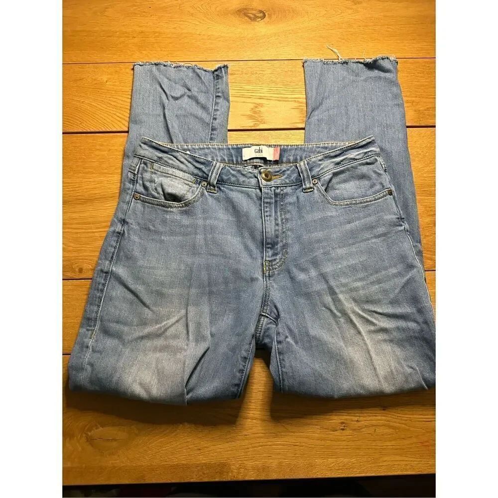 CAbi high straight jeans light wash 8 #5309